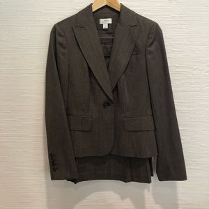 Brown Pleated Skirt Suit Set